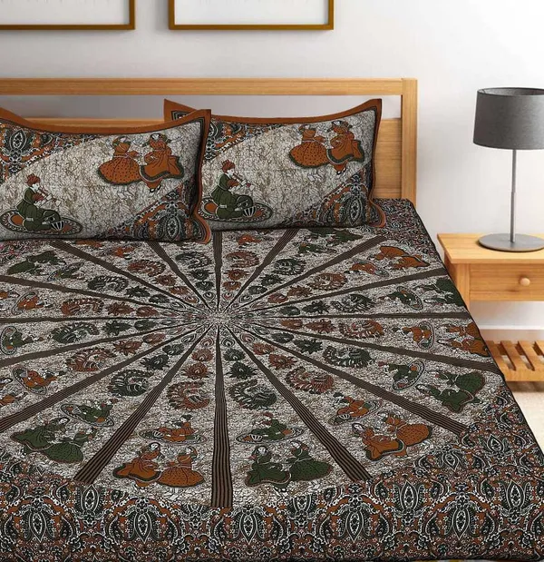 Jaipuri_Prints_Cotton_Double_Bedsheet_(Brown)